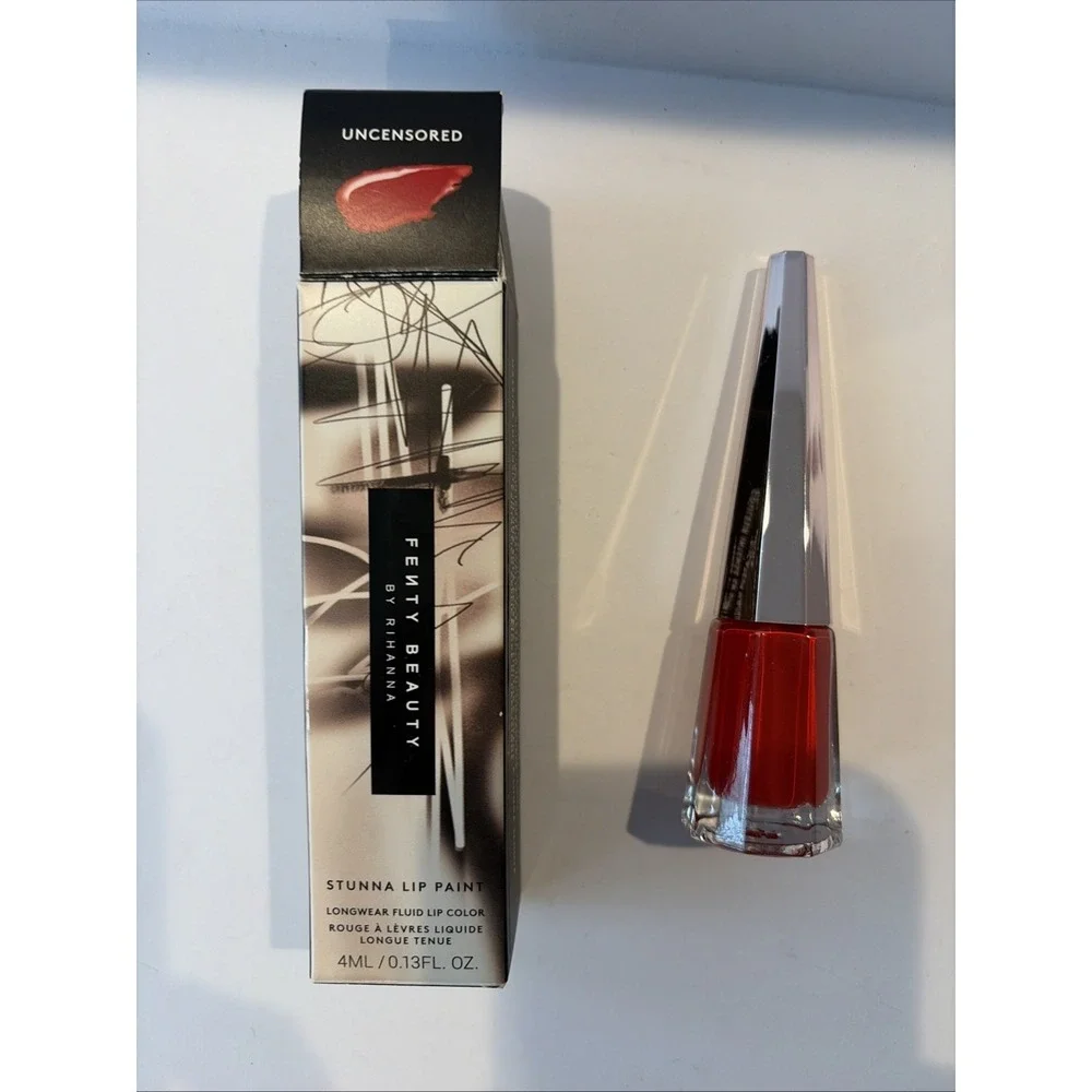 NEW FENTY BEAUTY Stunna Lip Paint Longwear Fluid Lip Color UNCENSORED Red 0.13oz